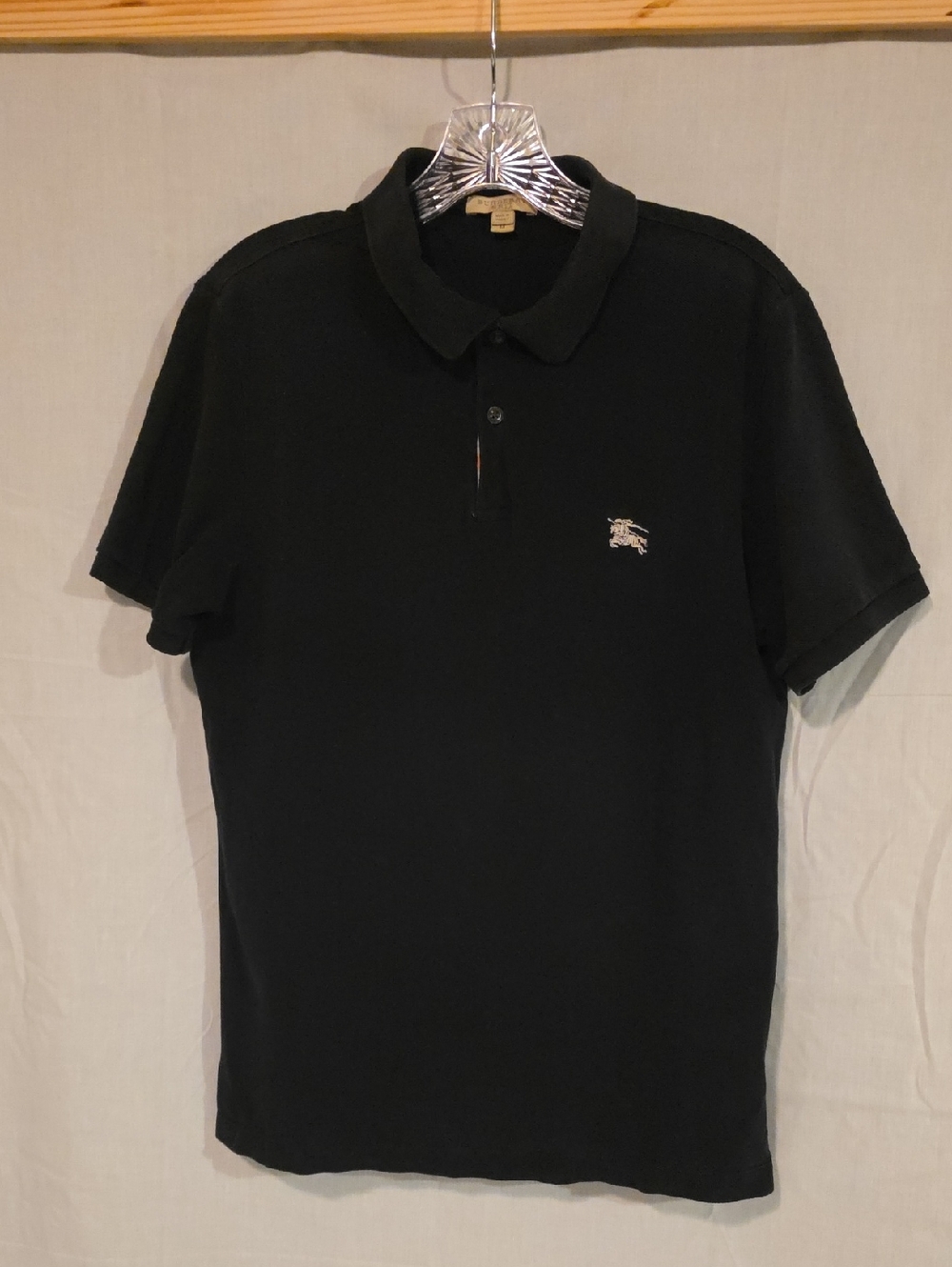 Burberry Black Polo with Iconic Knight Logo